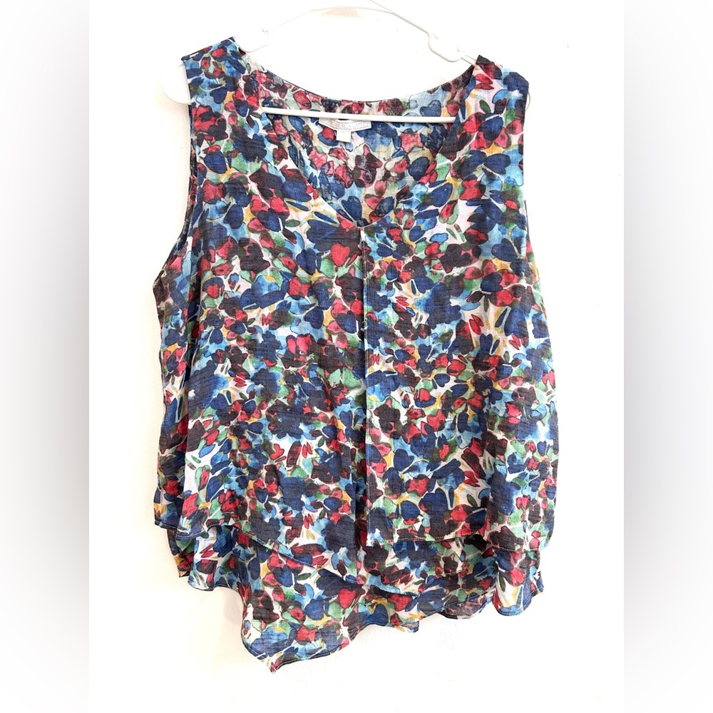 Women’s Juniper + Lime Sleeveless Flowing Layered Multicolored Blouse Size Large
